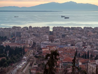 Günbatımında Selanik 'in Panoraması.