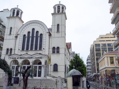 Selanik 'teki Aziz Constantine ve Helena Kilisesi manzarası