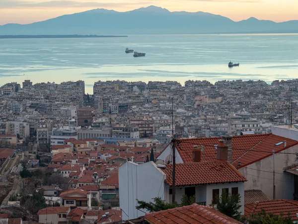 Günbatımında Selanik 'in Panoraması.
