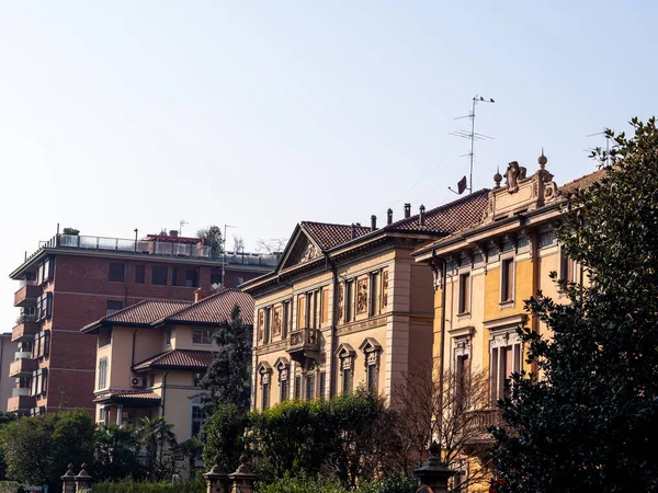 Pohled Úžasně Krásné Domy Městě Bergamo — Stock fotografie