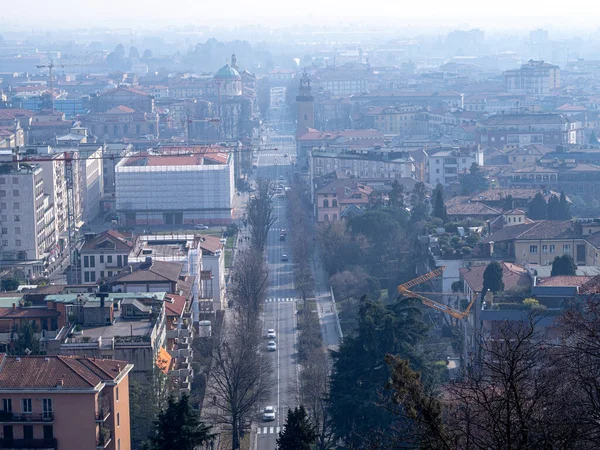 View of the beautiful panorama of the city of Bergamo.