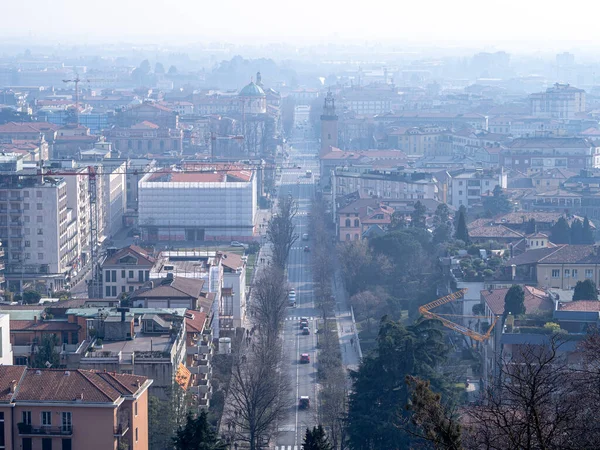 Vista Belo Panorama Cidade Bérgamo — Fotografia de Stock