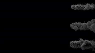 Meteor veya asteroit izi Alfa maskesi ile üç farklı detayları ile sigara içiyor