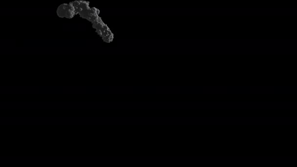 Meteorito o asteroide cae por el rastro fuma, con máscara alfa — Vídeo de stock