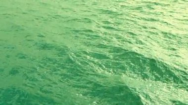 Ağır çekimde, loopable yeşil okyanus yüzeyinin üzerinde uçmak