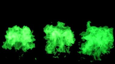 Yeşil ateş fişekleri ve alfa maskesi ile kayboluyor