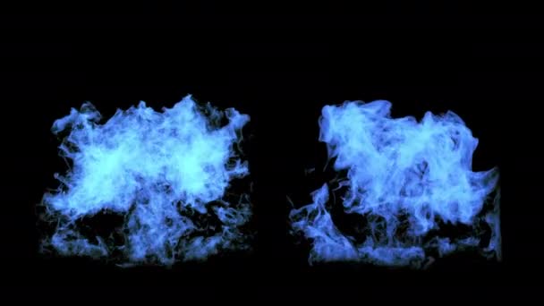 The blue fire flares up and fades away, with alpha mask — Stock Video