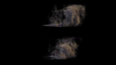 Patlama dalgası sağa dönen duman ıraksar