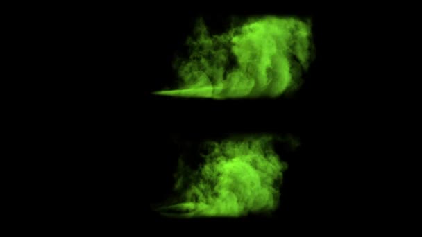 Yeşil patlama dalgası, duman dönen ıraksar — Stok video