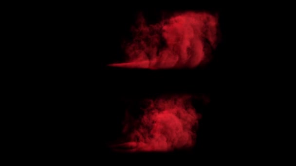 Kırmızı patlama dalgası, duman dönen ıraksar — Stok video