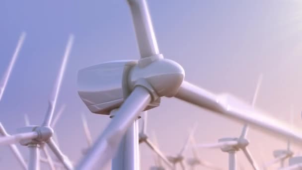 Rotace větrných turbín — Stock video