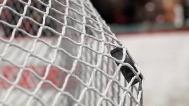 Hokey diski net içine kırmızı bir şerit ile bir hokey kurullarında uçar. Hareketin başında sonra yavaş yavaş hızlandırılır