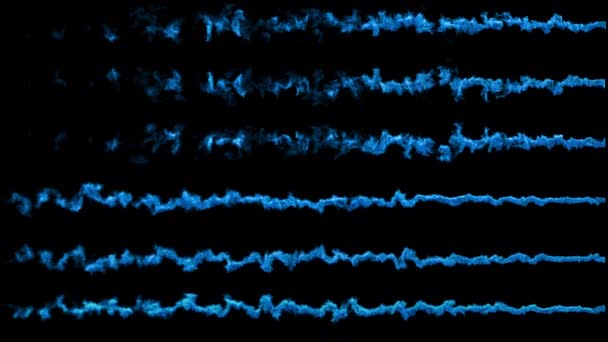 Verschillende Blauwe Meteoren Asteroïden Routes Van Rook Met Alpha Masker — Stockvideo