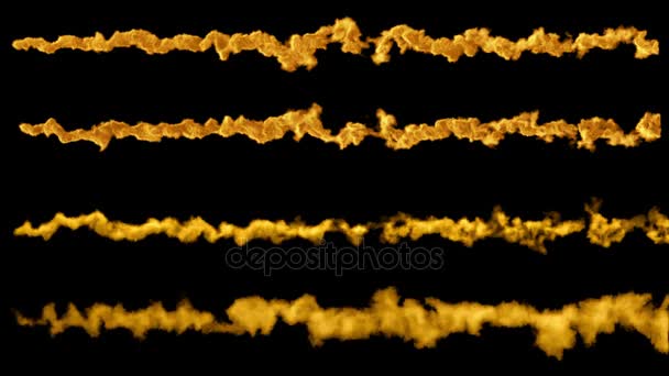 Verschillende Gele Meteoren Asteroïden Trails Van Vuur Rook Met Alpha — Stockvideo