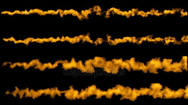 Verschillende Gele Meteoren Asteroïden Trails Van Vuur Rook Met Alpha — Stockvideo