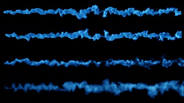 Plusieurs Météores Astéroïdes Bleus Traînées Feu Fumée Avec Masque Alpha — Video