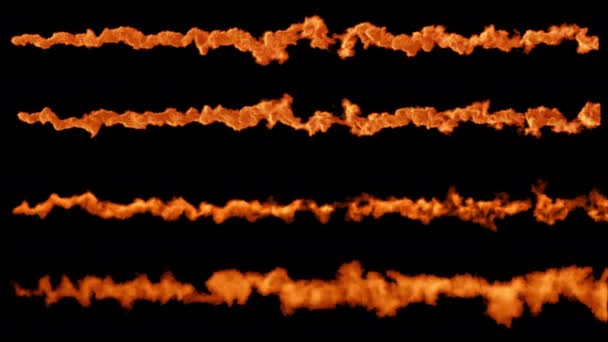Birkaç Turuncu Meteorlar Veya Asteroitler Ateş Duman Alfa Maskesi Ile — Stok video