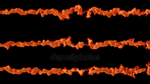 Несколько Оранжевых Метеоров Астероидов Следы Огня Дыма Альфа Маской Готов — стоковое видео