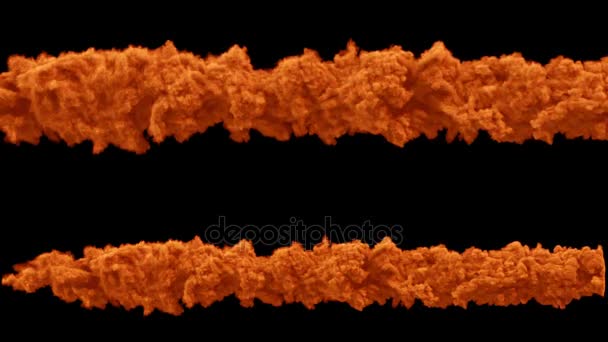 陨石或小行星踪迹橙色吸烟 与阿尔法面具 准备合成 3840X2160 超高清晰度 高详细烟雾 — 图库视频影像