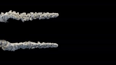 Alfa maskesi, meteor veya asteroit iz sigara. Kompozisyon (4k, 3840 x 2160, ultra yüksek tanımlı) için hazır yüksek Detaylı duman