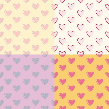 retro doku ile sorunsuz kalpler puantiyeli desen