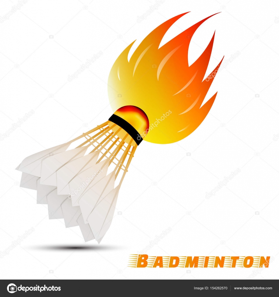 Badminton logo sport game with shuttlecock racket Vector Image