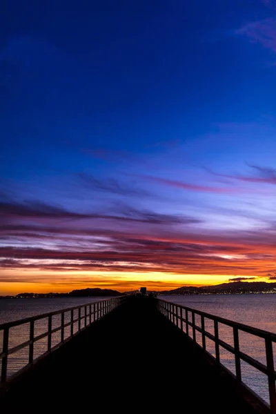 Petone Pier au coucher du soleil — Photo