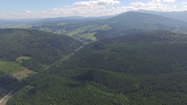Ukrayna Karpat Dağları Drone Uçuş — Stok video