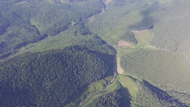 Plano aéreo del bosque en las montañas Cárpatos . — Vídeos de Stock