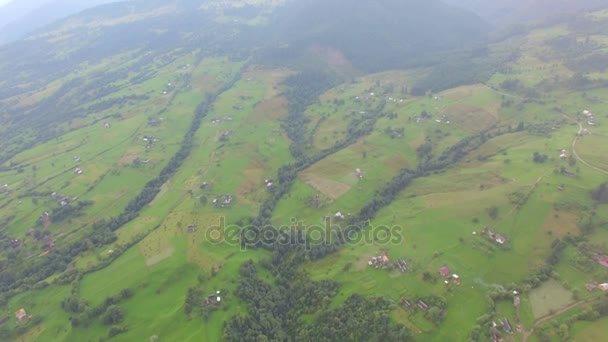 House on a hillside. aerial footage — Stock Video