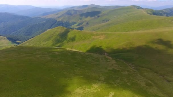 Beautiful Mountains Covered Green Grass — ストック動画