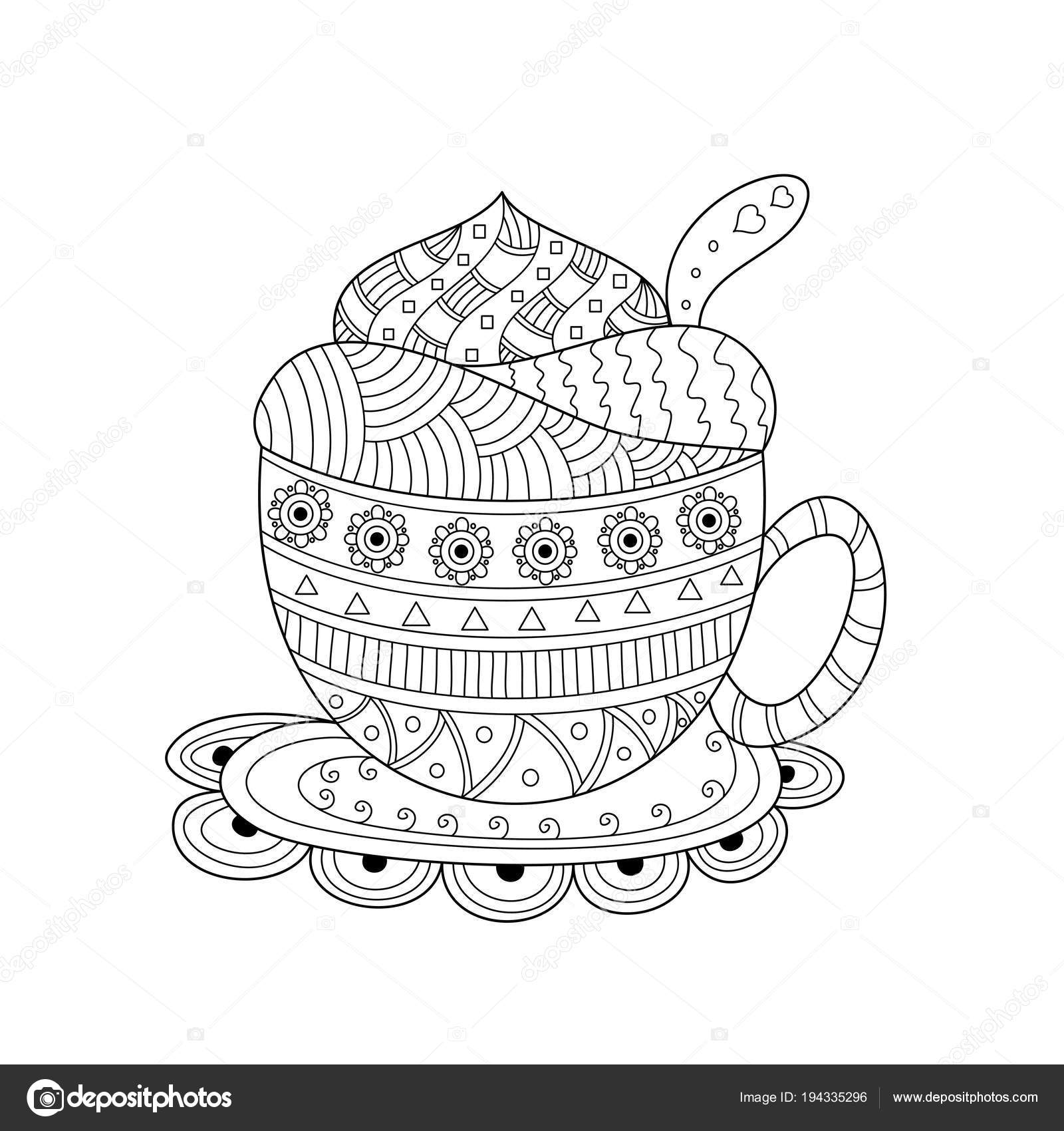 Estilo Do Zentangle Do Unicórnio Do Desenho Para O Livro Para