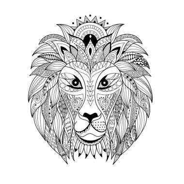 lion coloring pages for adults free vector eps cdr ai svg vector illustration graphic art