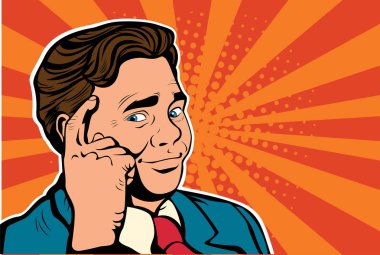 Pop art retro vektör, gerçekçi elle çizilmiş illüstrasyon