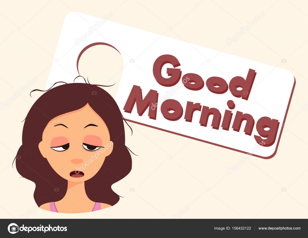 Sleepy Cartoon Character. Good Morning Stock Illustration by ...