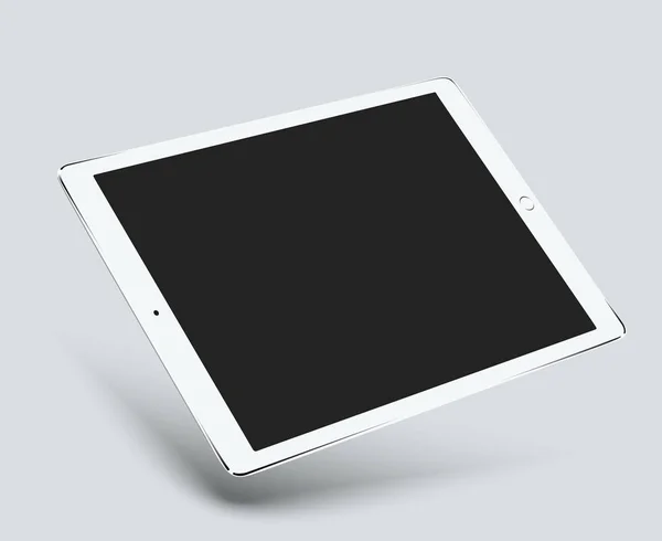 Illustration eines leeren Computertablets mit Reflexionsvektorillustration — Stockvektor