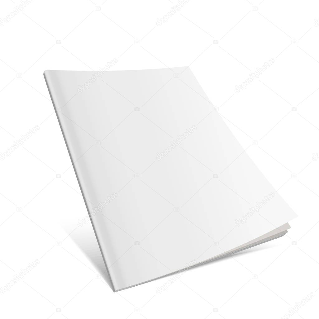 Blank Flying Cover Of Magazine, Book, Booklet, Brochure. Illustration Isolated