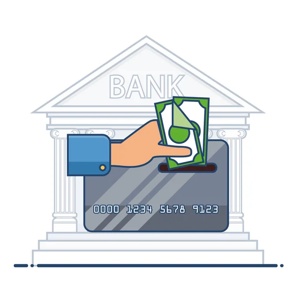 Reabastecimento Cartão Plástico Cartão Crédito Débito Papel Moeda Conceito Gestão — Vetor de Stock