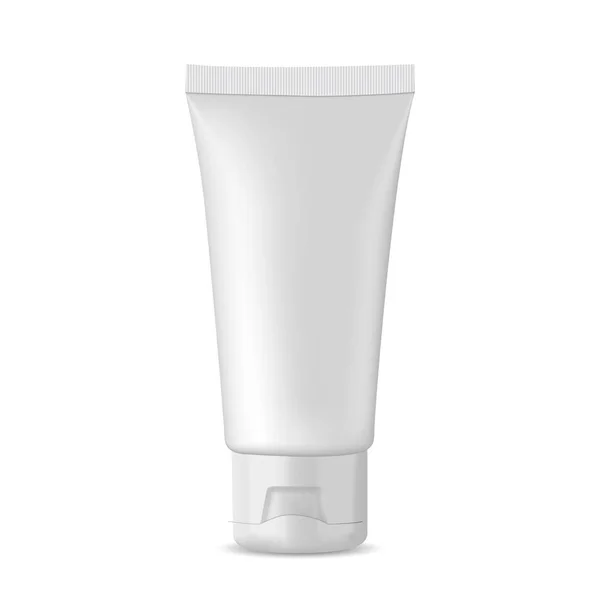 Tubo Modello Imballaggio Bianco Vettoriale Medicina Cosmetici Crema Gel Cura — Vettoriale Stock
