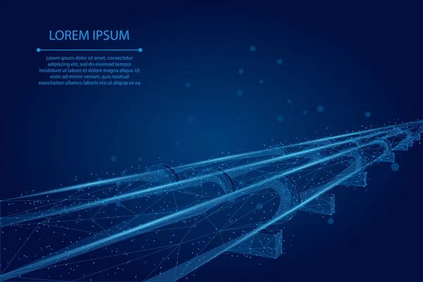 Línea Puré Abstracta Punto Oleoducto Industria Del Petróleo Combustible Transporte — Vector de stock