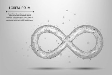 Soyut karışım çizgisi ve uçsuz bucaksız simge. Çokgen bağlantı ağı. Düşük poli vektör illüstrasyonu 