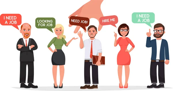 Hand Pick Zakenman Van Groep Business Mensen Kandidaat Recruitment Concept — Stockvector