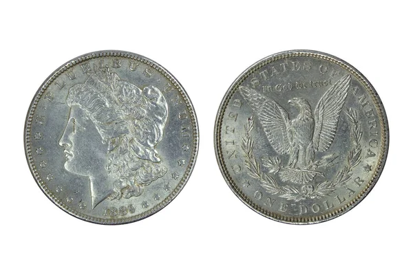 Usa Silvermynt Morgan Dollar 1889 Med Örn — Stockfoto