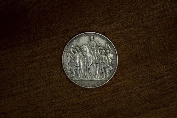 Německo Císařství Pruská Stříbrná Mince Dvě Marky 1913 100 Výročí — Stock fotografie