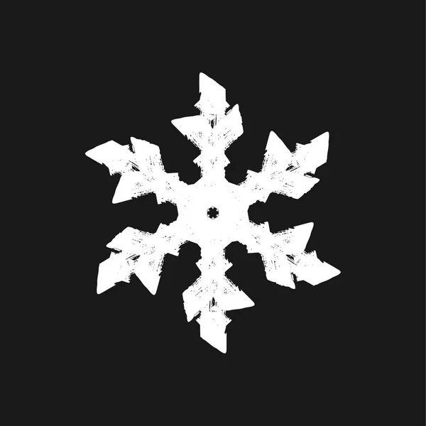 Grunge isolierte Schneeflocke — Stockvektor