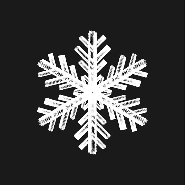 Borstad isolerad snöflinga — Stock vektor