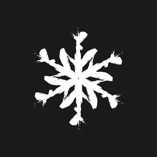 Grunge Copo de nieve aislado — Vector de stock