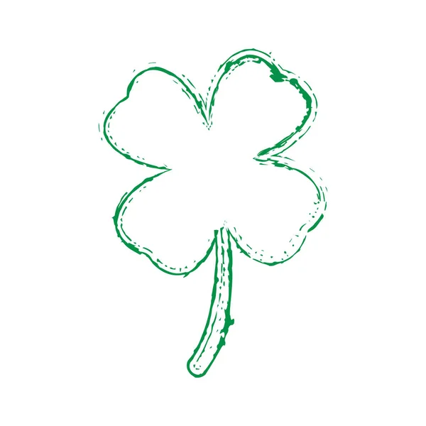 Shamrock Leaf Contour — Stok Vektör