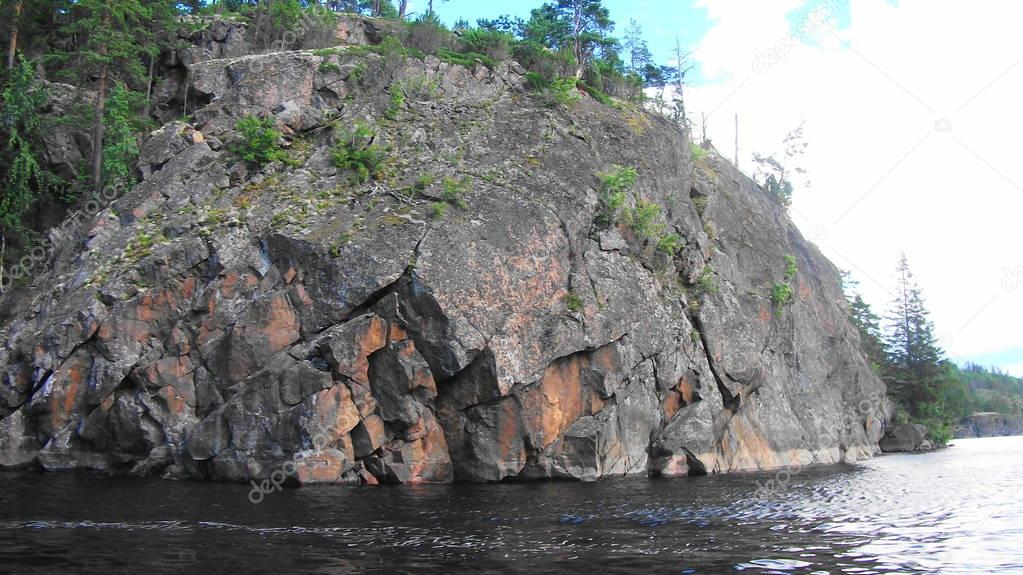 Rocky coast of lake Ladoga