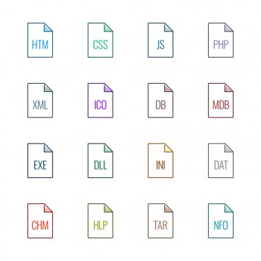 Dosya türü simgeleri: Web siteleri ve uygulamalar - Linne Ul renk serisi